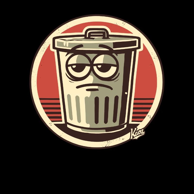 Boredom, not interested, funny trash can