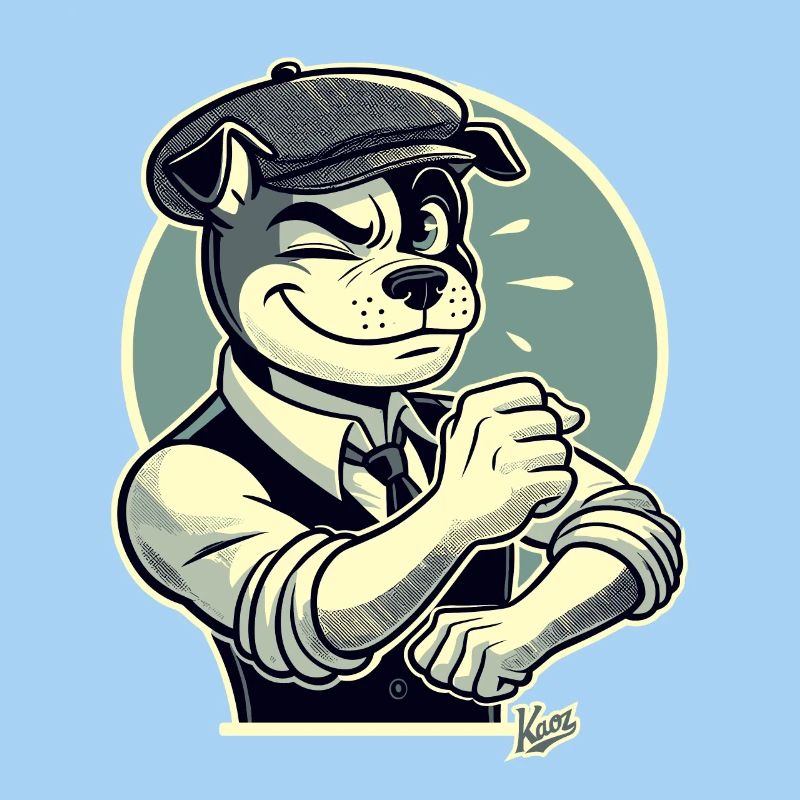Retro Dapper Cartoon Hund im Stil der 1920er
