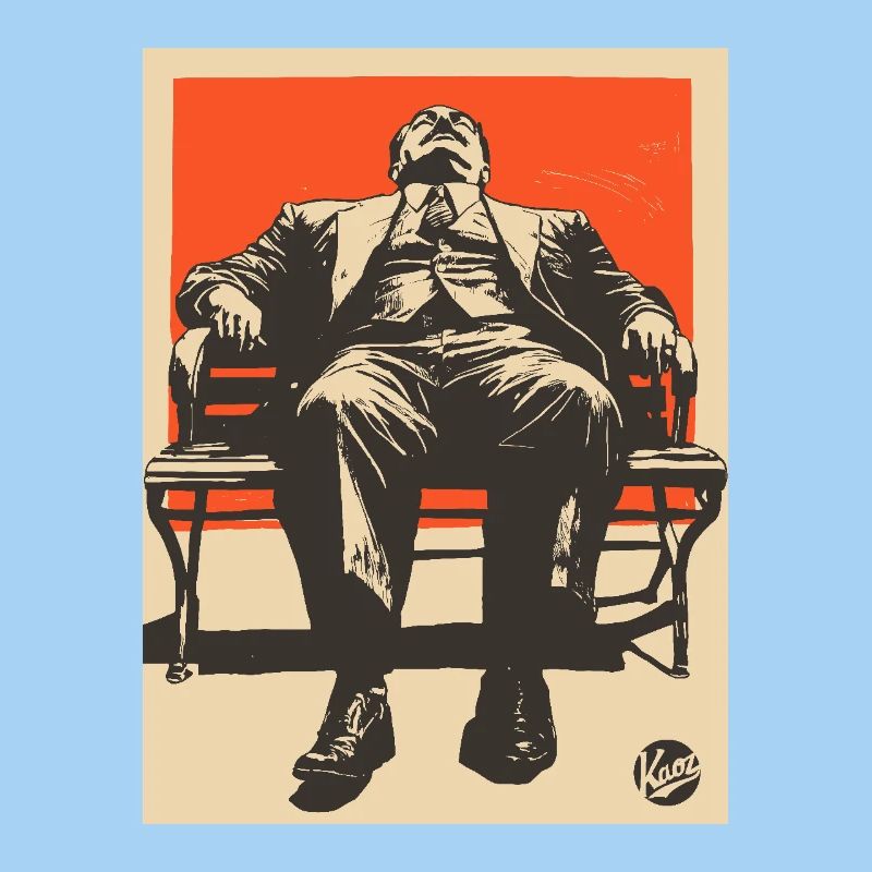 Propaganda Boreout Man on Bench