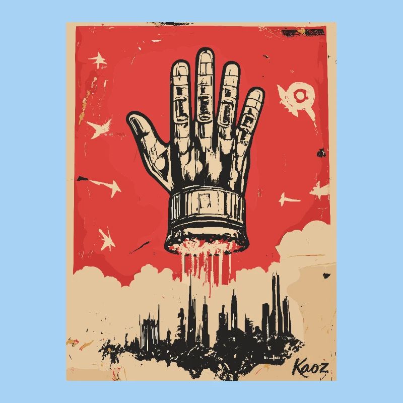 La main dans le style de la propagande
