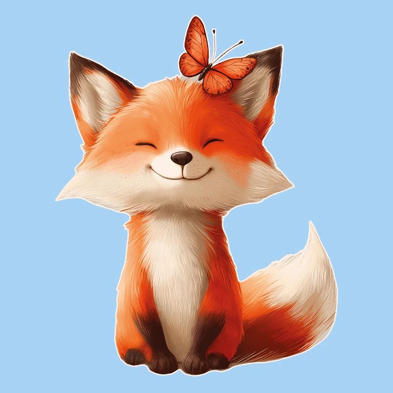 Fuchs mit Schmetterling