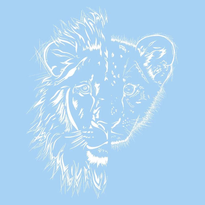 halb Löwe halb Löwenkind