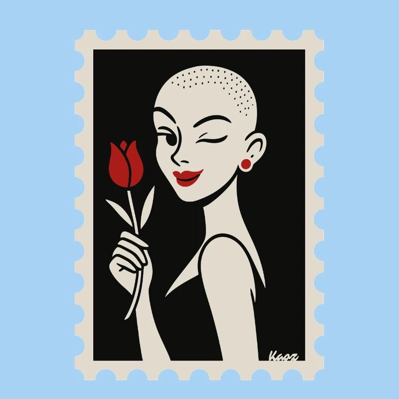 Buzzcut & Rose – ein Briefmarken-Flirt