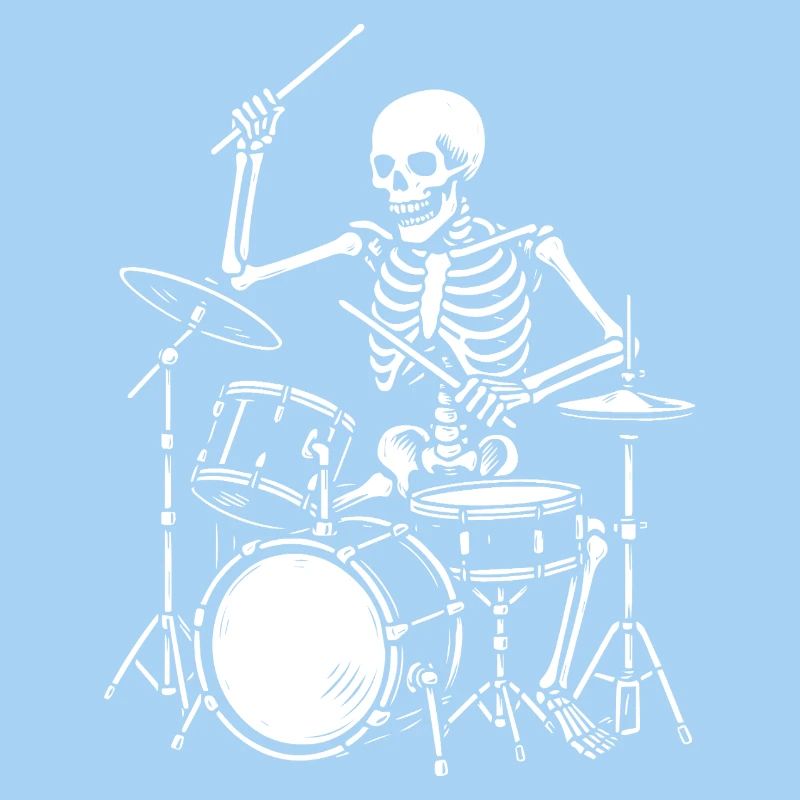 Skelett spielt Schlagzeug Artwork