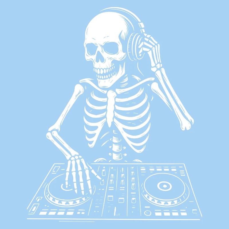 Skeleton DJ on the Deck