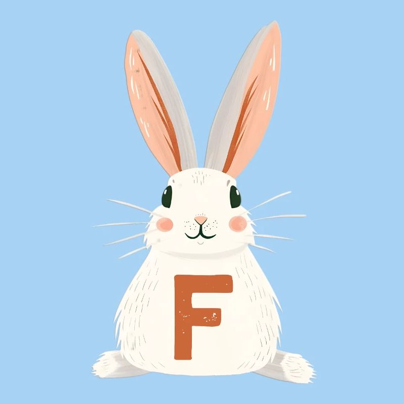 F Letter - Bunny - Customizable
