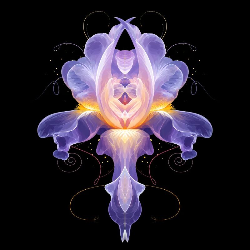 Abstract Iris Blossom Luminous Floral Design