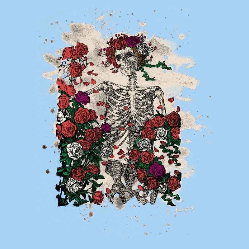 Skeleton & Roses – bleached Version