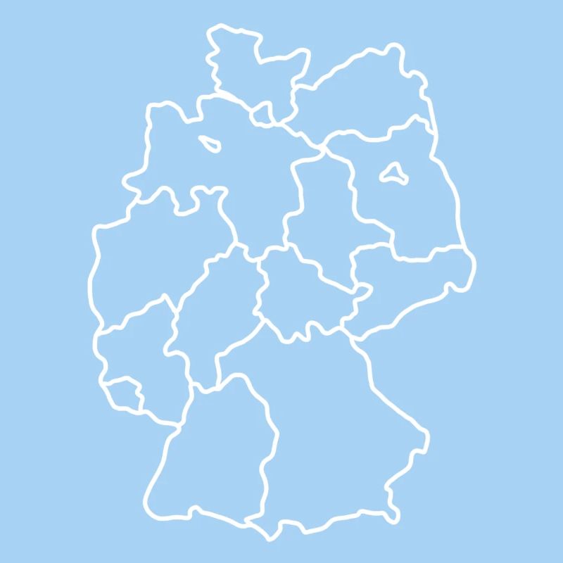 Germany Map White Hand Drawn