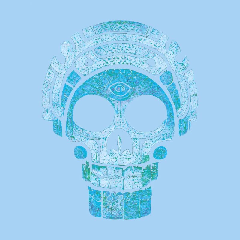 Blauer Maya-Schädel