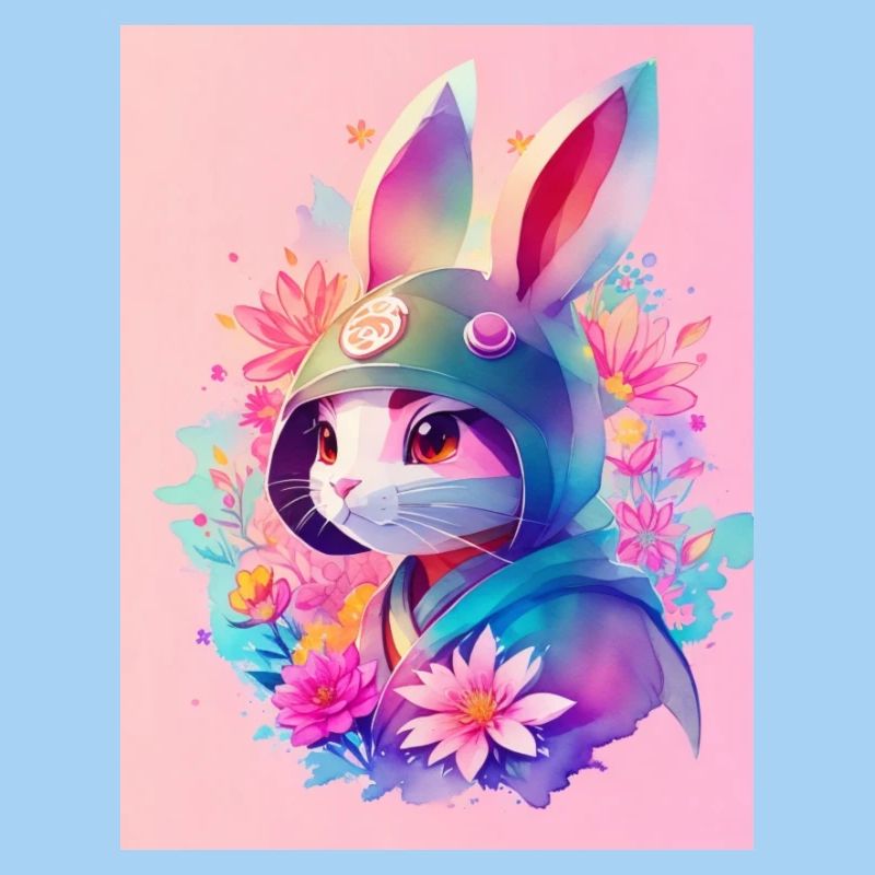 Lapin dans le style numérique