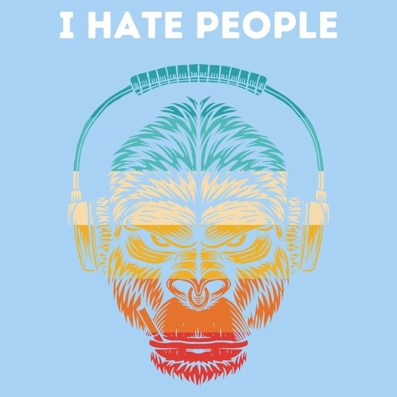 Gorilla Kopfhörer Regenbogen