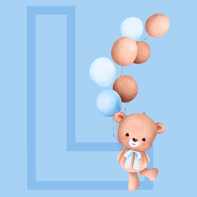Lettre l bleue ours