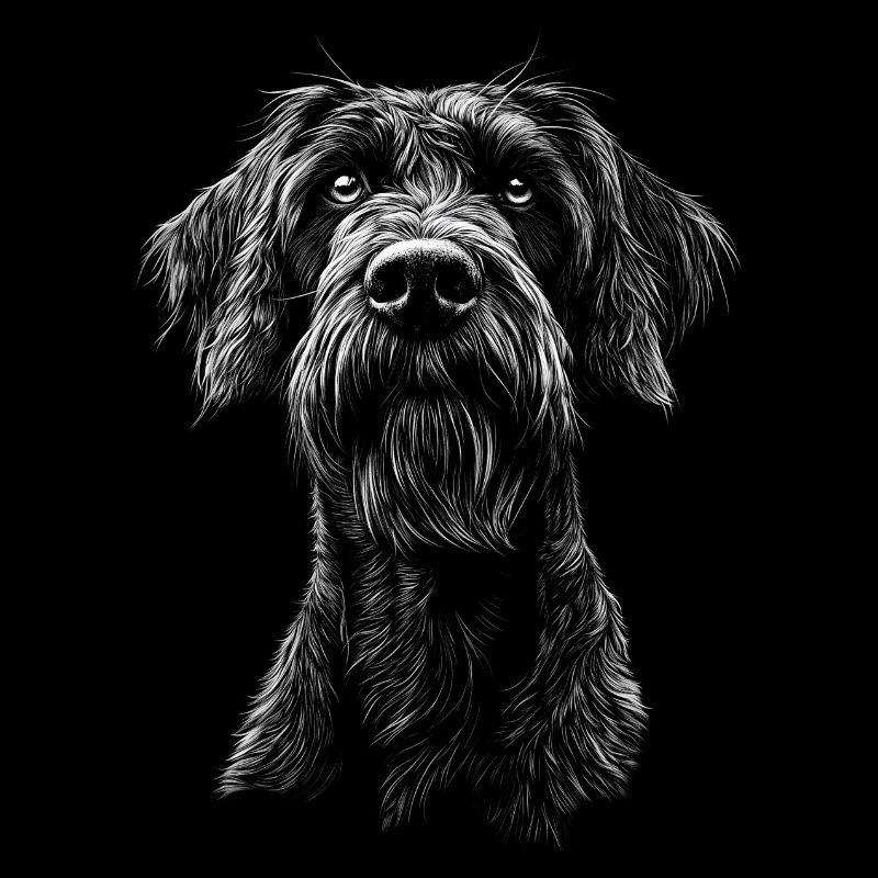 Deutsch Drahthaar Portrait Jagdhunde Hunde Jäger