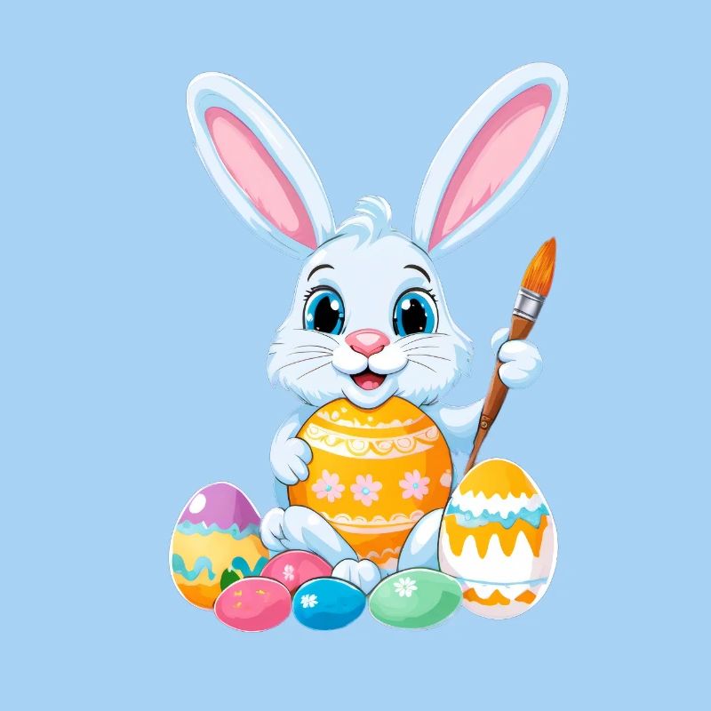 Easter bunny with Easter eggs