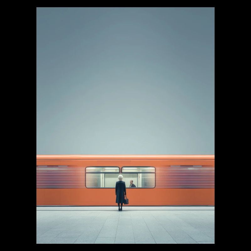Minimalistischer U-Bahn-Moment
