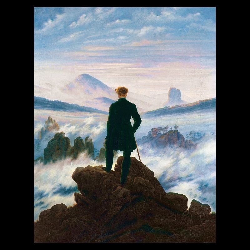 Vagabond au-dessus de la mer de brouillard Caspar David Friedrich