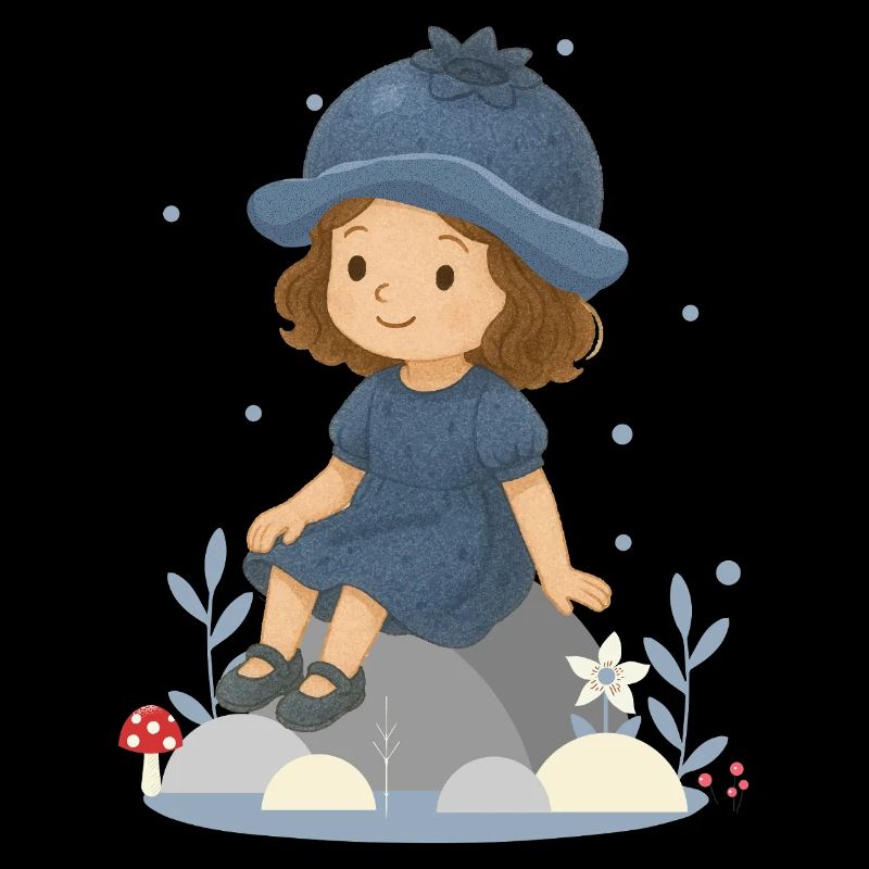 Süßes Heidelbeer-Mädchen Illustration