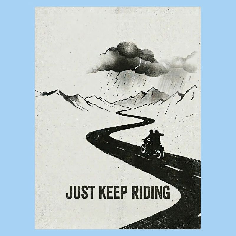 Continue simplement à faire de l’aventure à moto