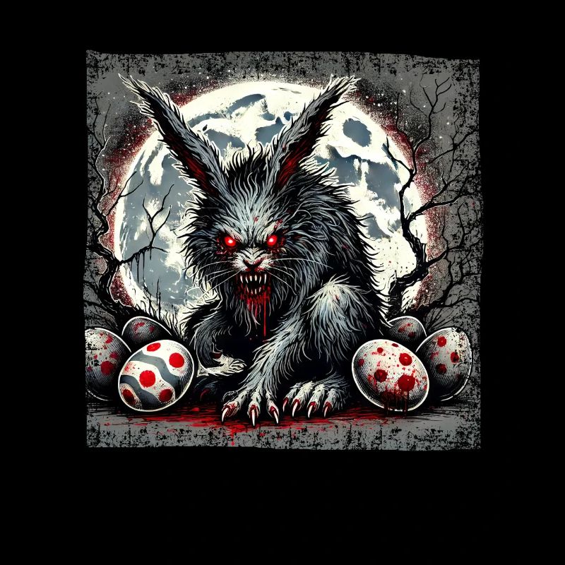 Gruseliger Werwolf Osterhase
