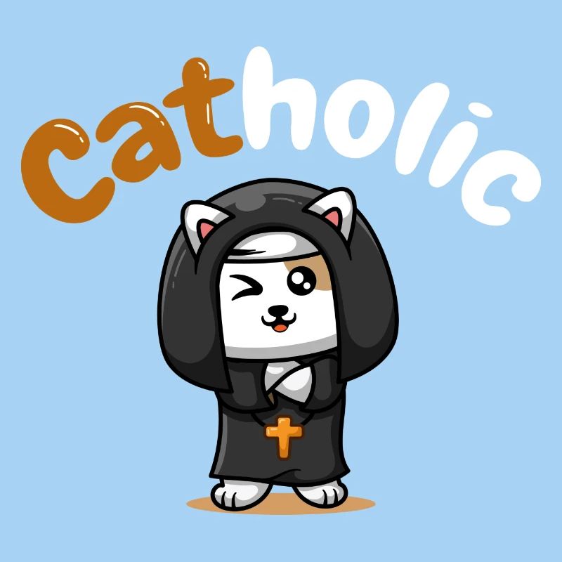 Catholic Cat Tshirt Funny Gift