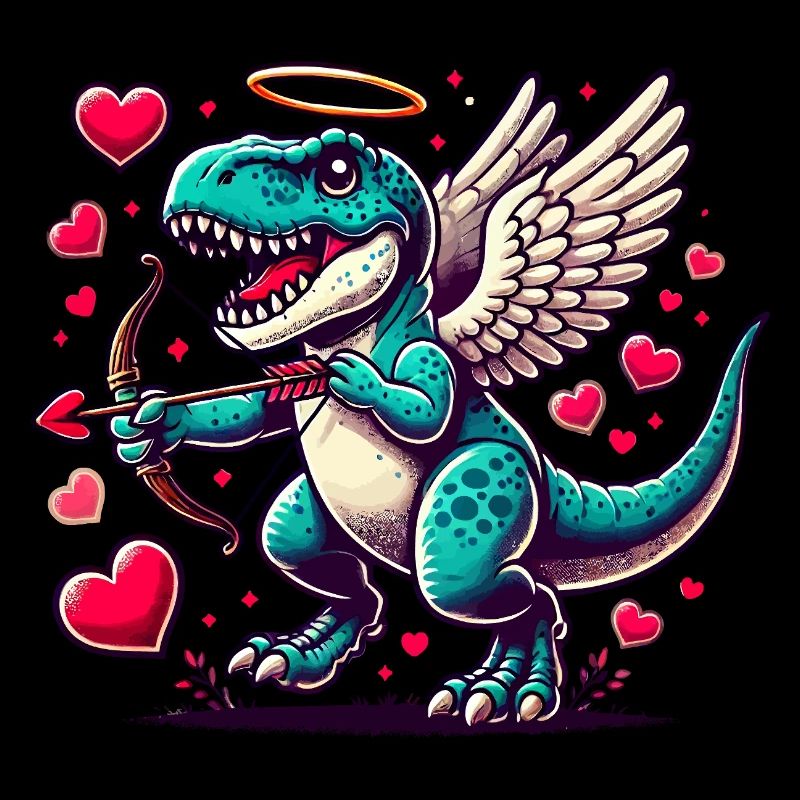 T-Rex mit Pfeil und Bogen Dinosaurier Valentinstag