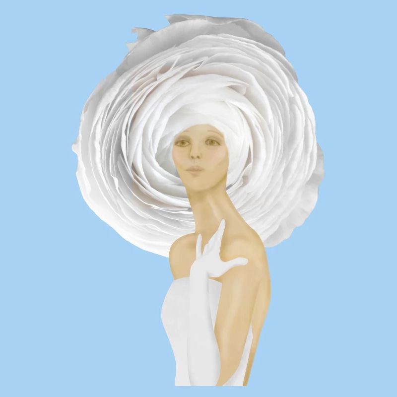 Mujer con sombrero blanco