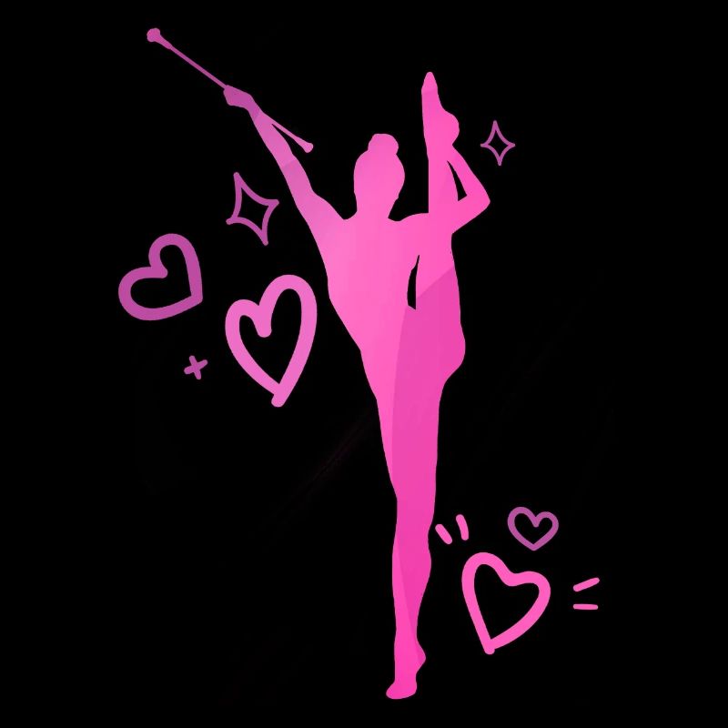 Twirleuse rosa Herzen