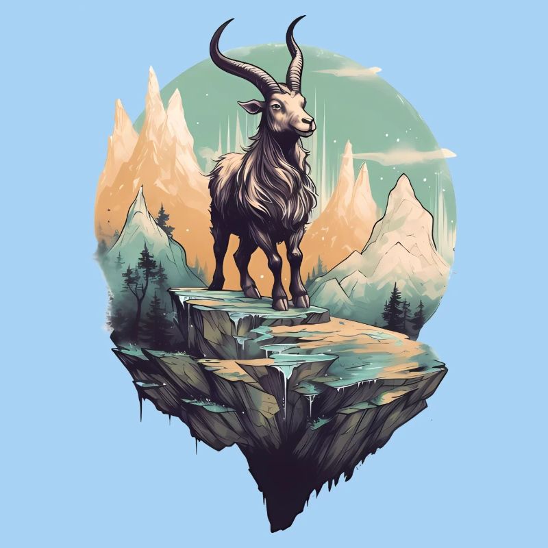 Mythical mountain goat on Flyerfelsen