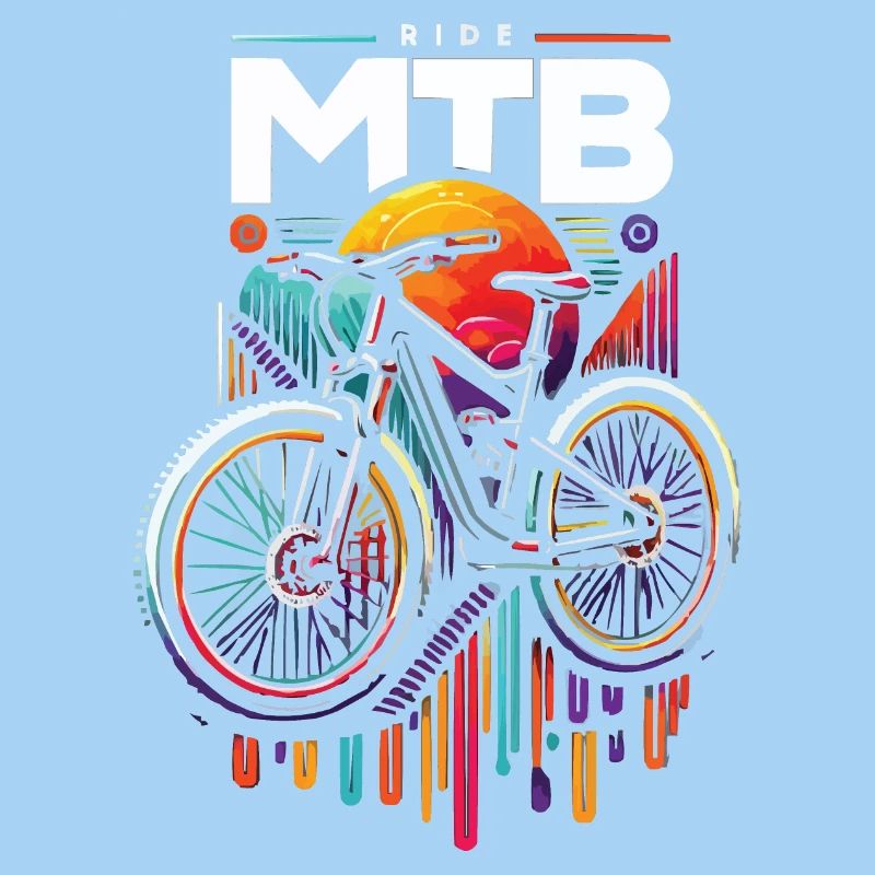 Vibrant VTT cyclisme coucher de soleil Design