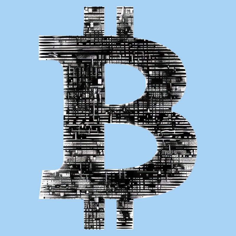 Icône de silhouette numérique de logo Bitcoin