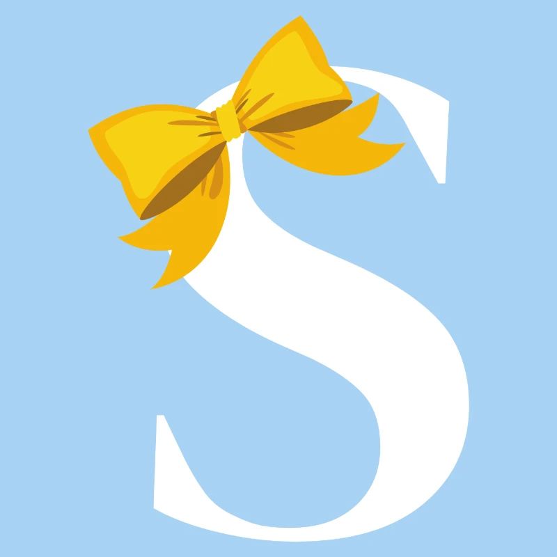Letter s yellow bow