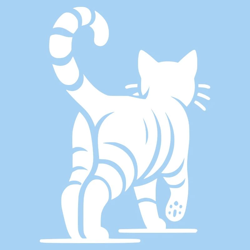 Vue de dos d’un chat élégant avec des rayures