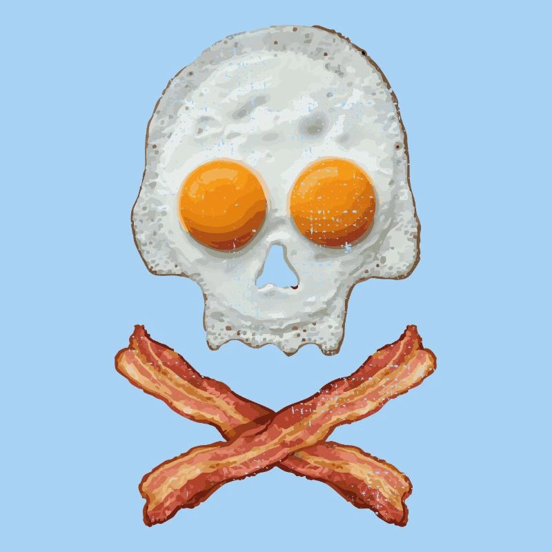 Fried Egg Skull with Bacon Cross