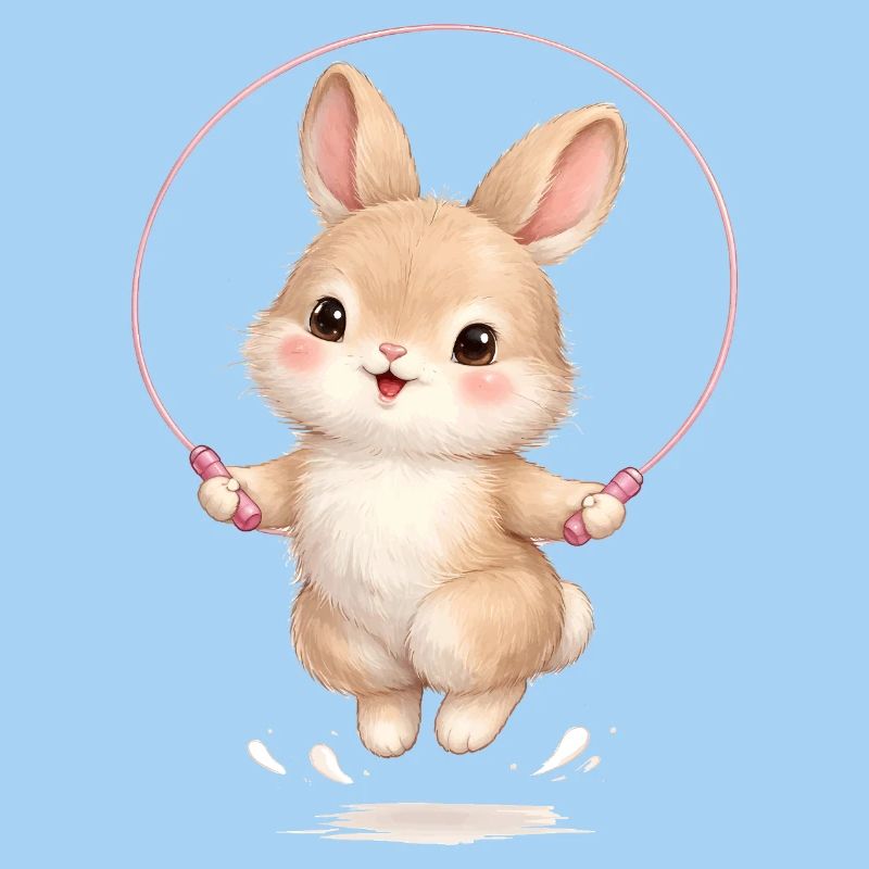 Mignonne corde de saut en forme de lapin