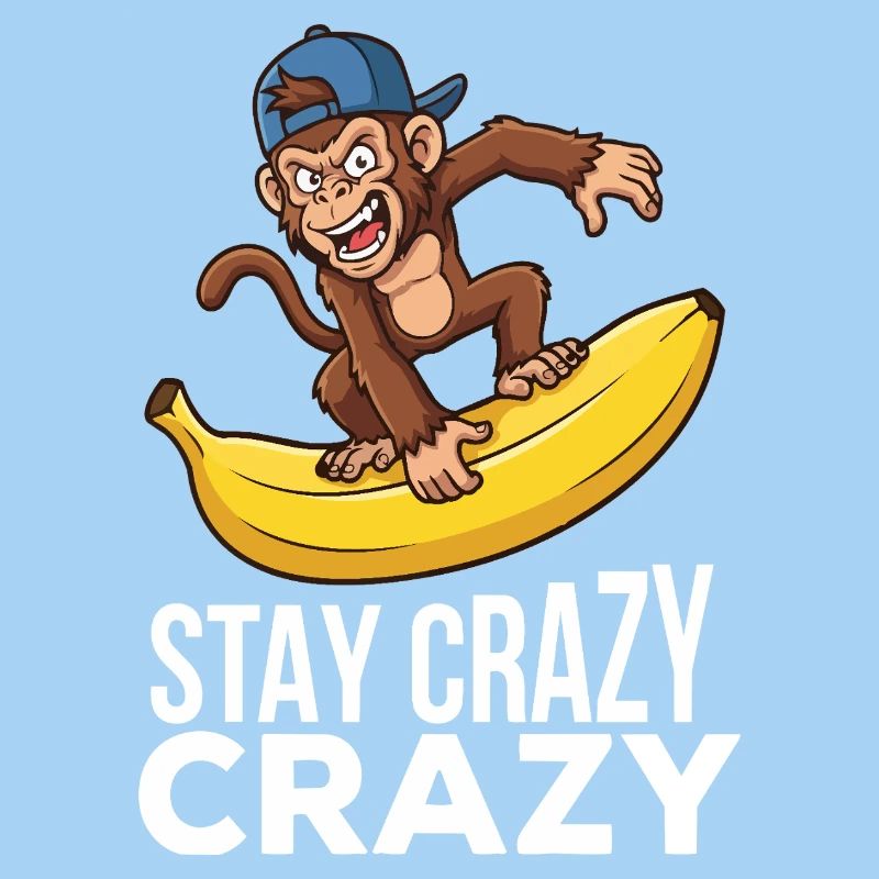 Crazy Monkey on Banana Graphic Tee