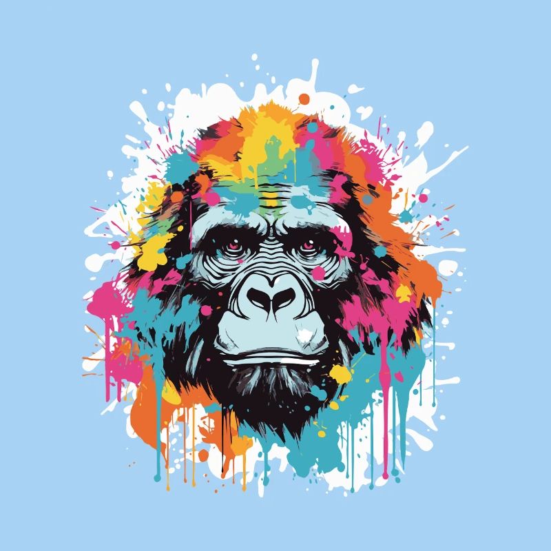 Gorilla Tier Pop Art Kopf