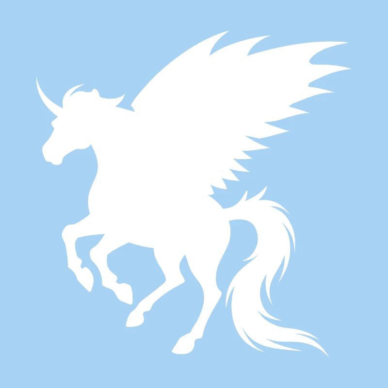 Dämonen-Einhorn - Silhouette mit Flügeln