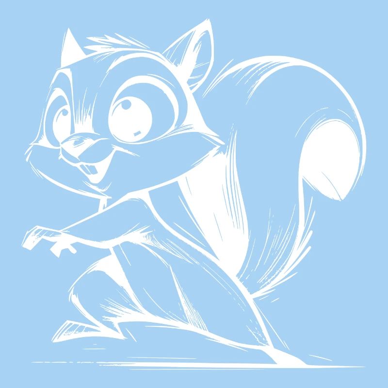 Mignon bébé écureuil dessin au crayon