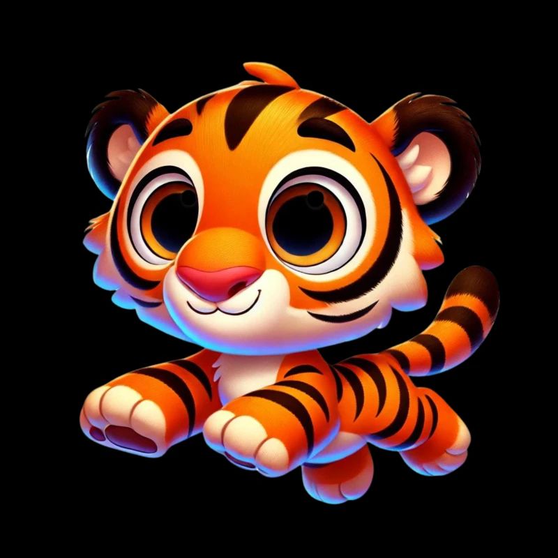 Pixar-Style Cartoon Tiger