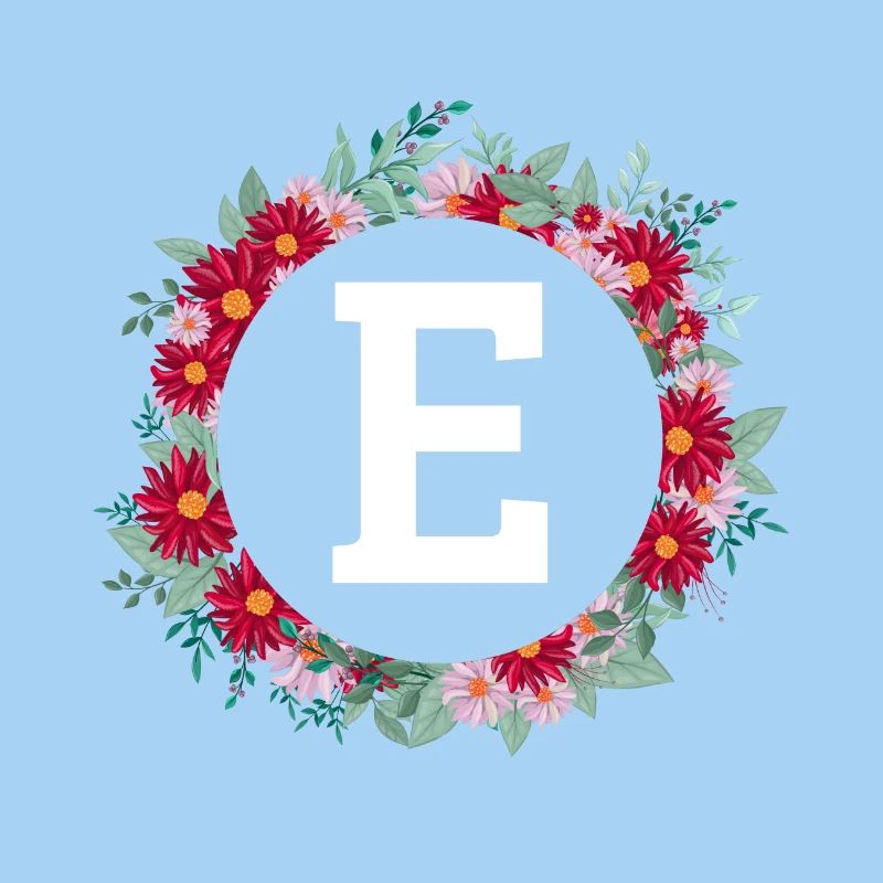 Buchstabe e Blumenkranz