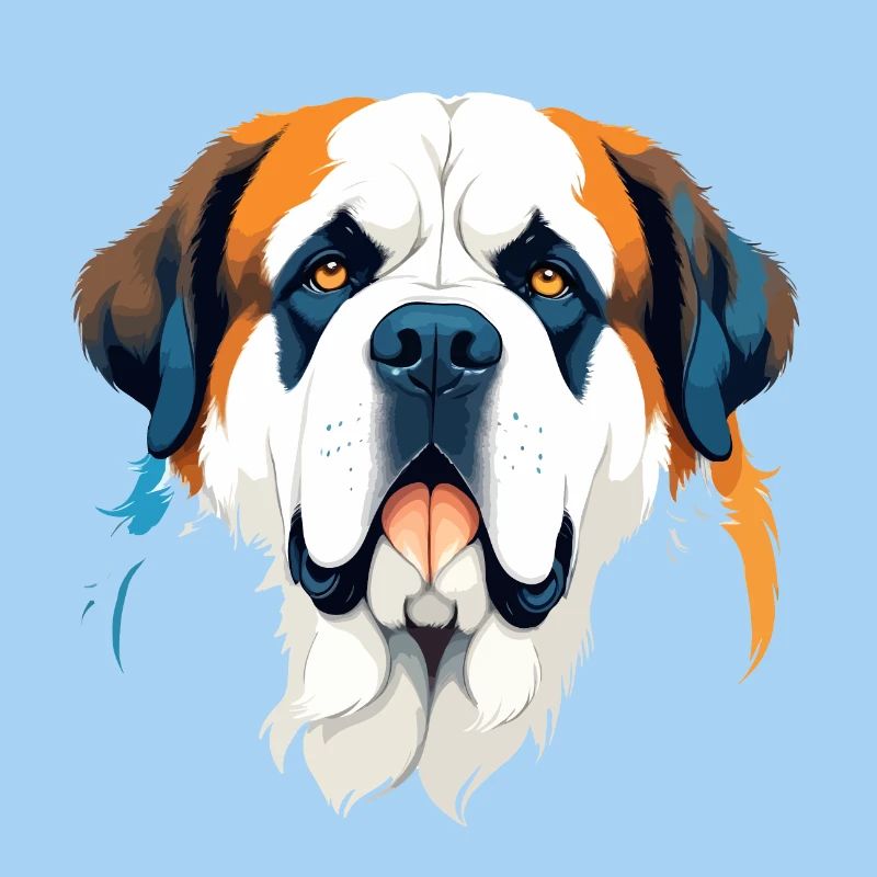 Saint Bernard Vector Art Vibrant Illustration