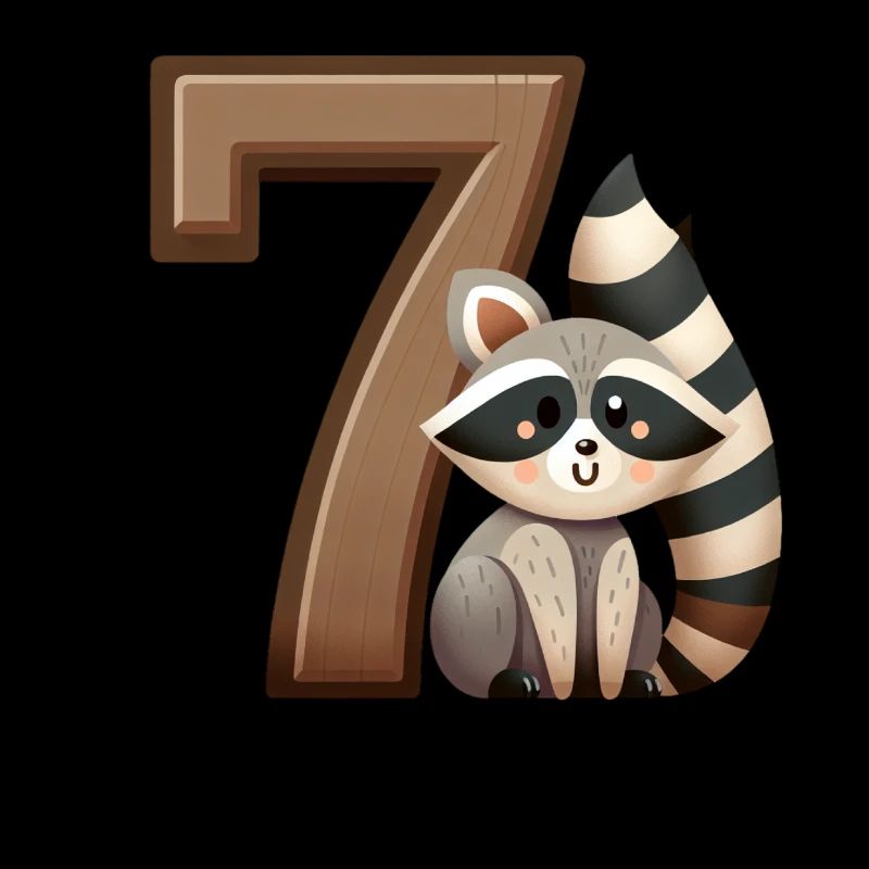 Kinderdesign – Waschbär und Zahlen Spaß