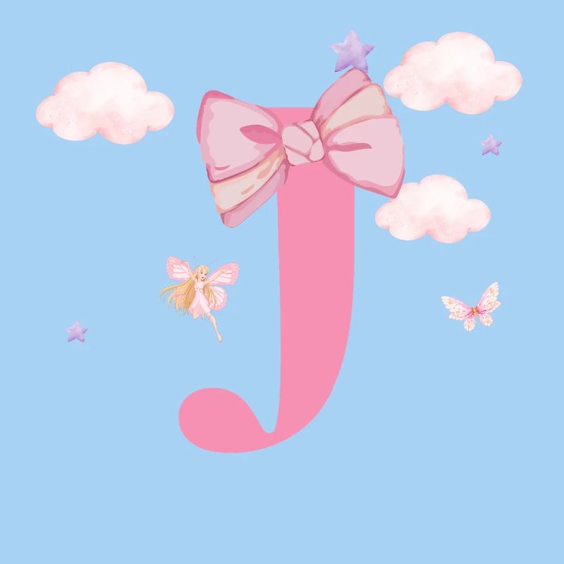 Letter j Pink Clouds