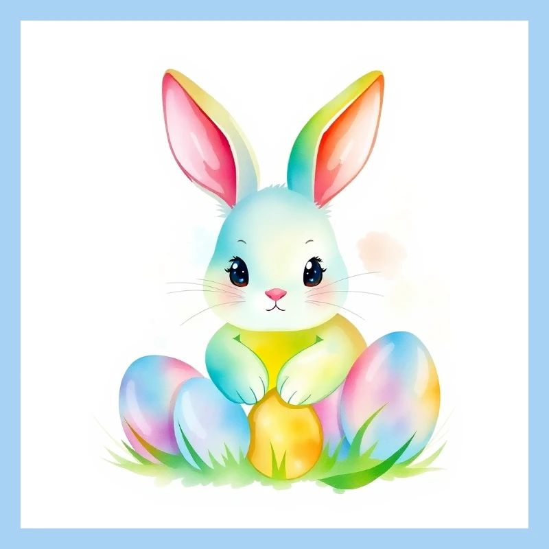 Bunte Eier & flauschiger Hase