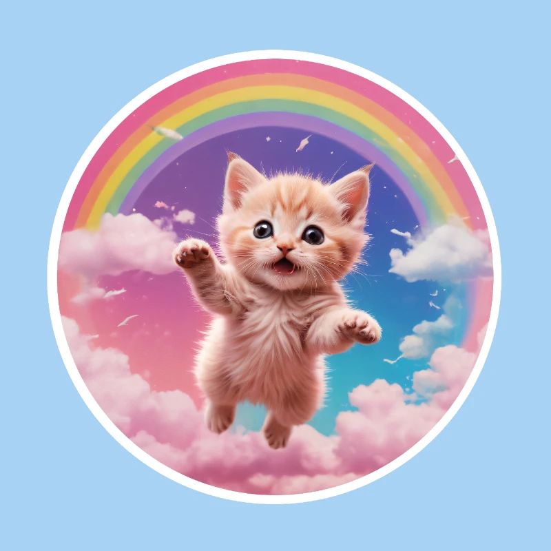 Rosa Kätzchen Regenbogen 1