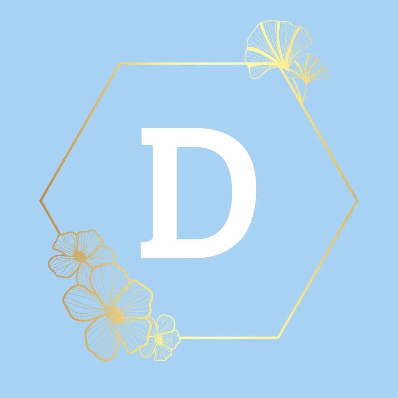 Goldener Blumenrahmen Buchstabe