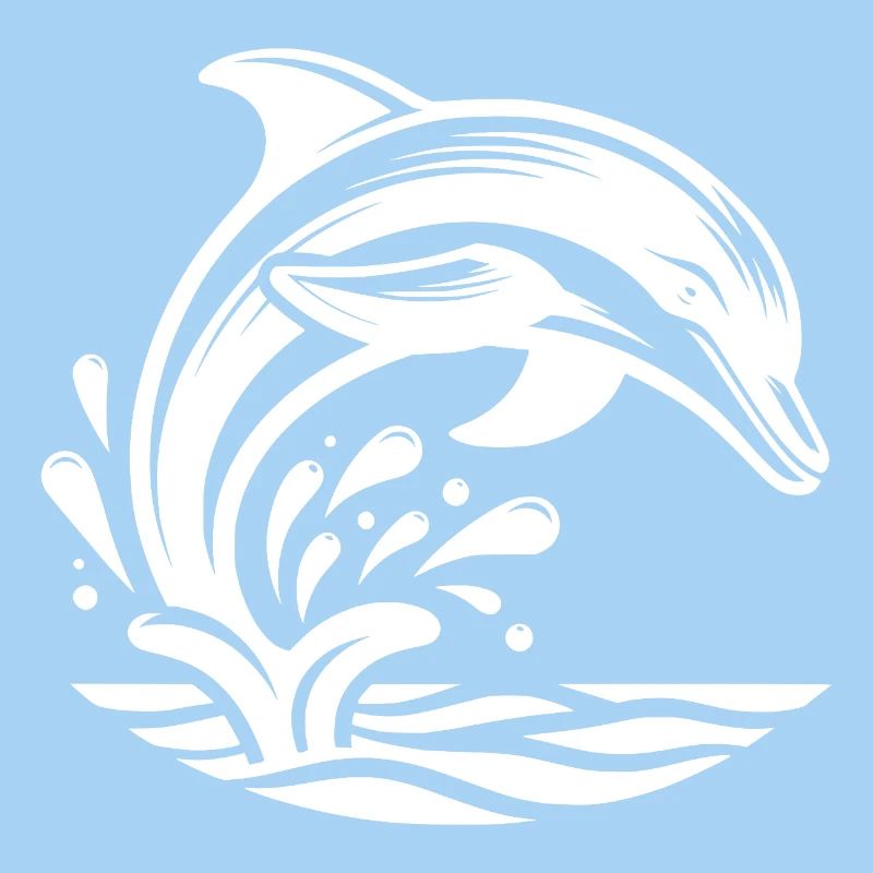 Jumping Elegant Tattoo Dolphin