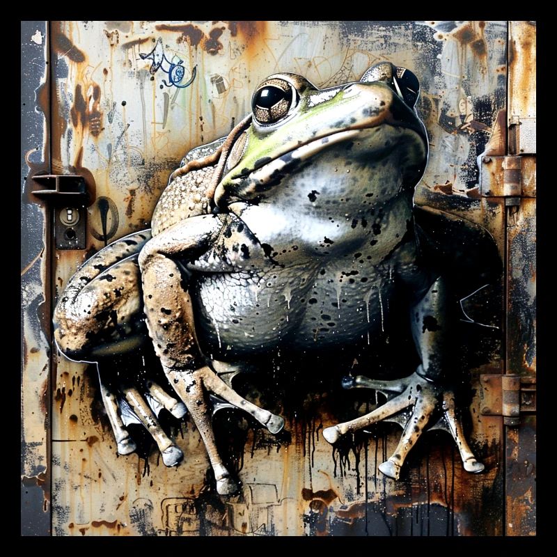 Graffiti Toad Toad Frog Rust Metal Urban
