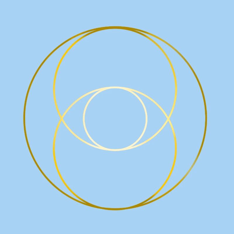 Vesica Piscis - Gradient Gold Version